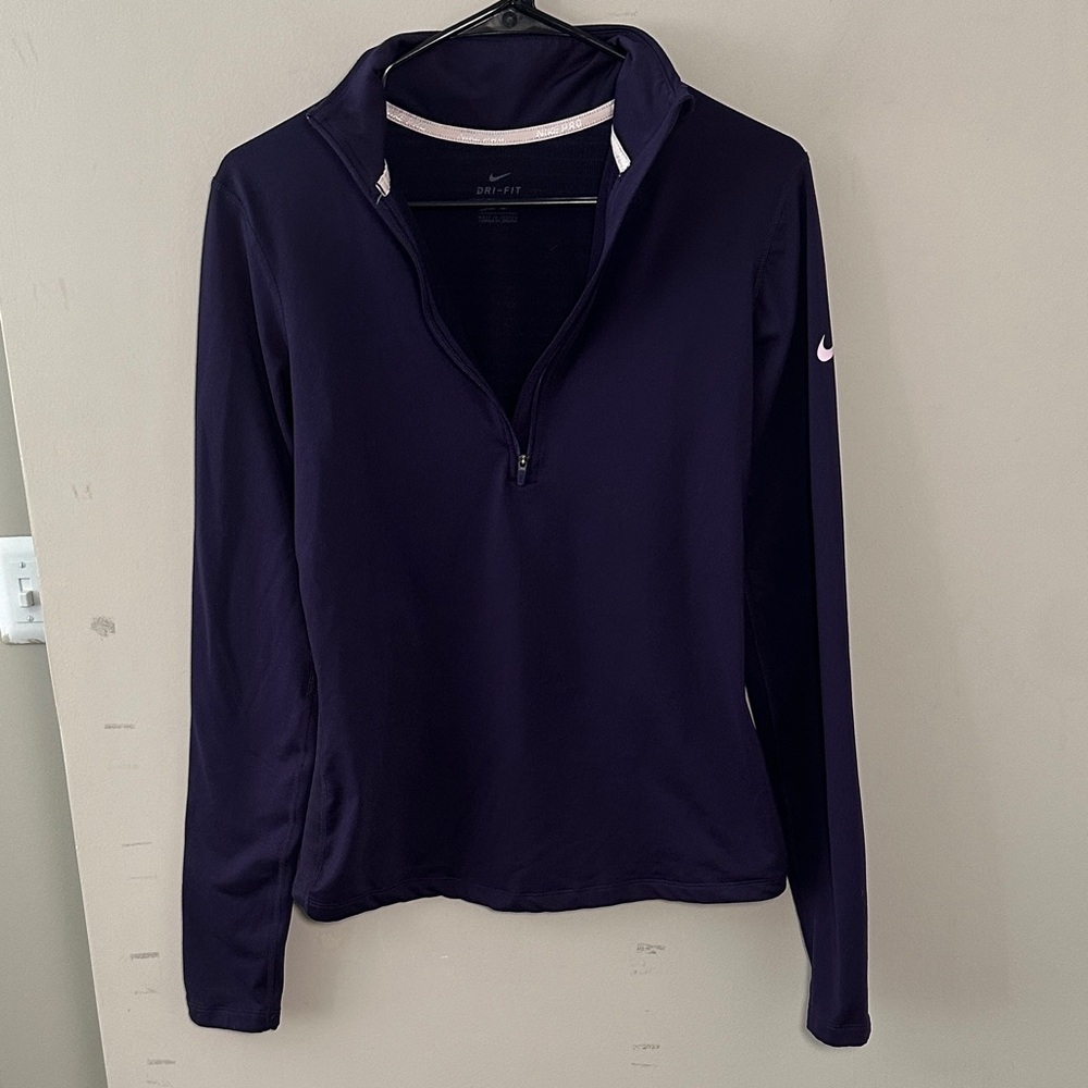 Nike pro Women's Dark Purple Quarter-Zip Sweatshirt